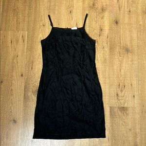 Vintage Spaghetti Strap Midi Dress with Blue Metallic Shimmer